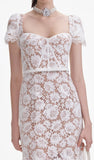 Lace fitted A-line dress with a sweetheart neckline