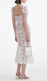 Lace fitted A-line dress with a sweetheart neckline